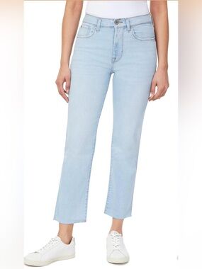 Kensie Jeans Vintage Luxe The Allie High Rise Slim Straight Raw Hem Jeans